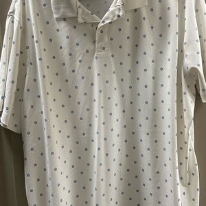 Goodfellow & Co White Polo with Blue Dots